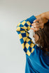 SD State Russell Check Lantern Sleeve Crew